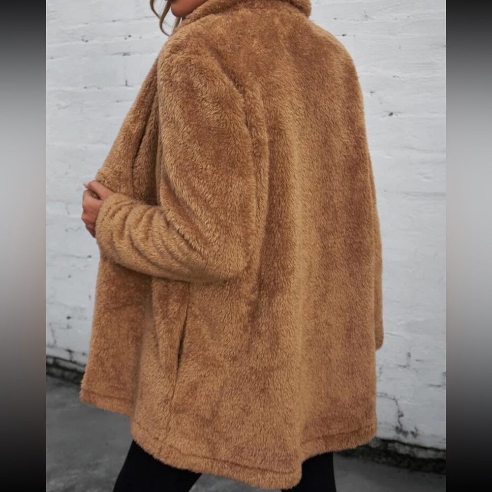 SHEIN WATERFALL COLLAR COAT SZ M - Picture 2 of 2